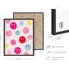 imageHAUS AND HUES Pink Posters Preppy Poster  Pink Posters for Room Aesthetic Preppy Paintings Dorm Wall Art for College Girls Cutesy Wall Decor Beige Frame 12x16Preppy Smileys