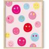 imageHAUS AND HUES Pink Posters Preppy Poster  Pink Posters for Room Aesthetic Preppy Paintings Dorm Wall Art for College Girls Cutesy Wall Decor Beige Frame 12x16Preppy Smileys