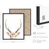 imageHAUS AND HUES Wall Art  Set of 4 Rustic Farm Animal Prints Art Prints 8x10 Beige Framed Kitchen Modern Farmhouse Decor Cow Deer Horse PigBlack Framed