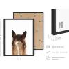 imageHAUS AND HUES Wall Art  Set of 4 Rustic Farm Animal Prints Art Prints 8x10 Beige Framed Kitchen Modern Farmhouse Decor Cow Deer Horse PigBlack Framed