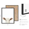 imageHAUS AND HUES Wall Art  Set of 4 Rustic Farm Animal Prints Art Prints 8x10 Beige Framed Kitchen Modern Farmhouse Decor Cow Deer Horse PigBlack Framed