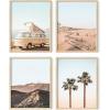 imageHAUS AND HUES Beach Posters  Set of 6 Beach Art Prints Coastal Wall Art Beige Frame 16x20Beige