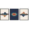 imageHAUS AND HUES Fashion Wall Art Set  Glam Purple Decor Designer Aesthetic Prints for Bedroom Black Frame 24x36 Set of 3Retro Layered Lips
