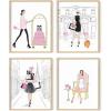 imageHAUS AND HUES Glam Luxury Sketch Daisy Jones Wall Art Set of 4 Unframed 16x20 Linen Art Prints for BedroomFashion Sketches