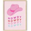 imageHAUS AND HUES Pink Posters Preppy Poster  Pink Posters for Room Aesthetic Preppy Paintings Dorm Wall Art for College Girls Cutesy Wall Decor Beige Frame 12x16Glam Cowgirl Hat