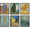 imageHAUS AND HUES Van Gogh Poster Set  6 Fine Art Prints Vincent Van Gogh Paintings  Black Framed 11x14