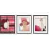 imageHaus and Hues Fashion Wall Art Print  Set of 3 Pink Pictures Wall Decor Fashion Magazine Framed Wall Art Fashion Beauty Framed Wall Art Fashion Art Wall Decor Pink Wall Art 16x20 Framed Black