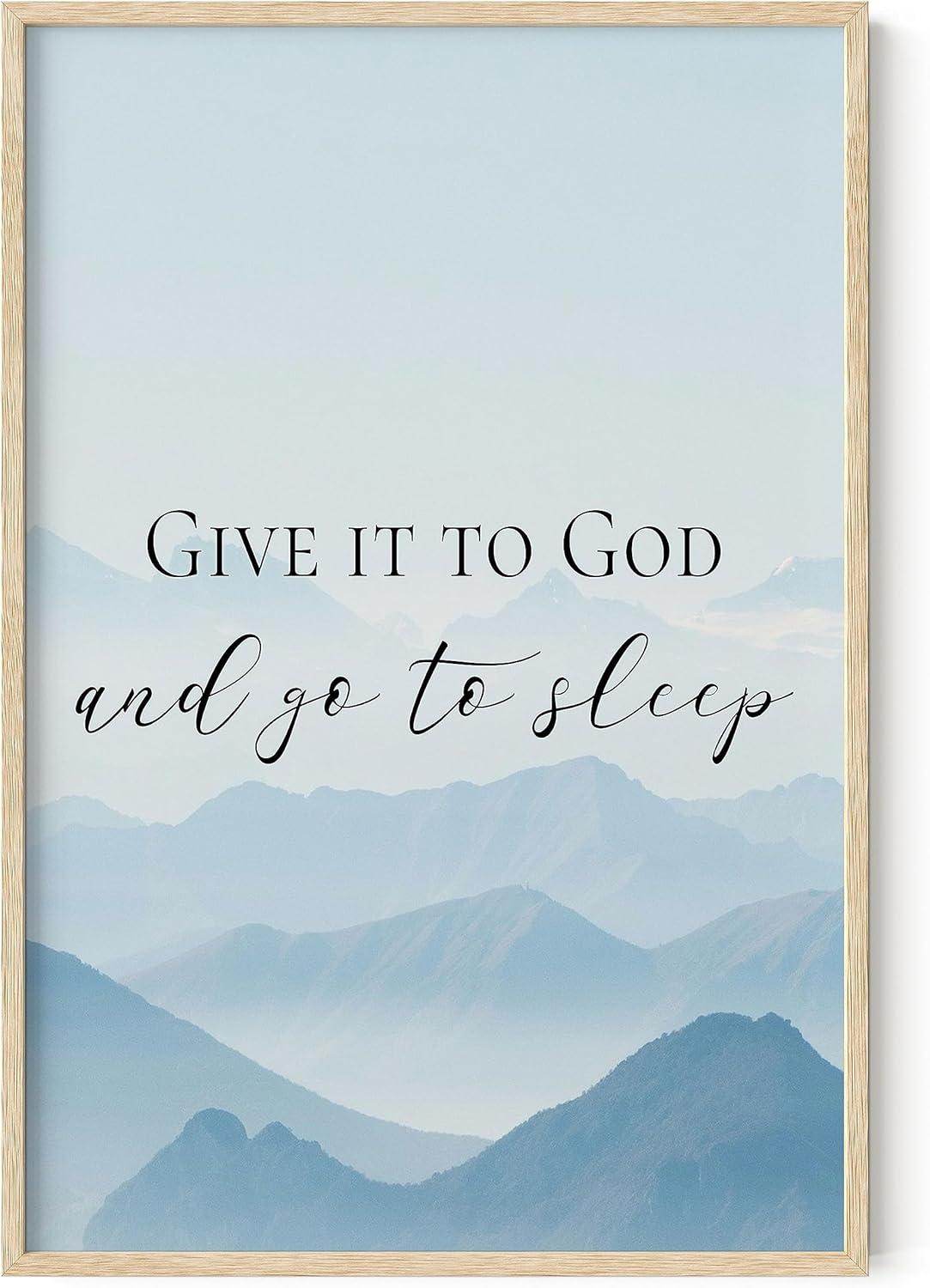 imageHAUS AND HUES Bible Verse Wall Art  Christian Motivational Posters The Lords Prayer Wall Decor Bible Verse Wall Art Bible Quotes Frameable Our Father Prayer Wall Decor Black Frame 12x16Give It to God
