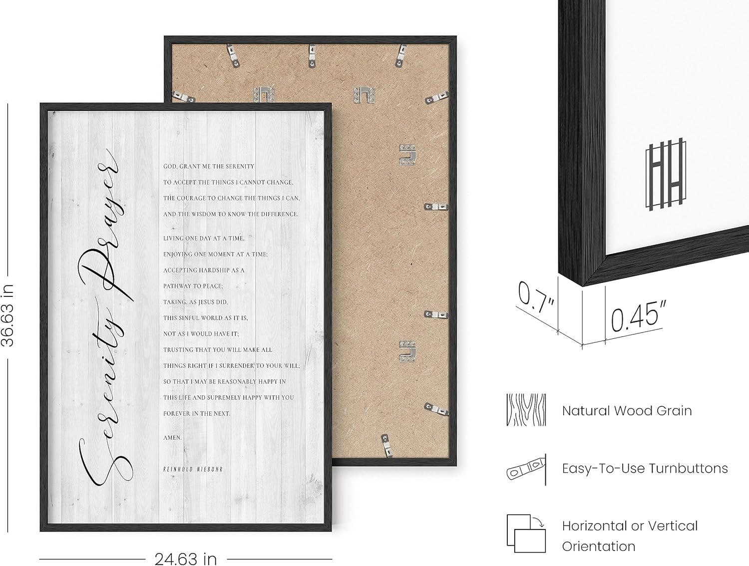imageHAUS AND HUES Bible Verse Wall Art  Christian Motivational Posters The Lords Prayer Wall Decor Bible Verse Wall Art Bible Quotes Frameable Our Father Prayer Wall Decor Black Frame 12x16Serenity Prayer