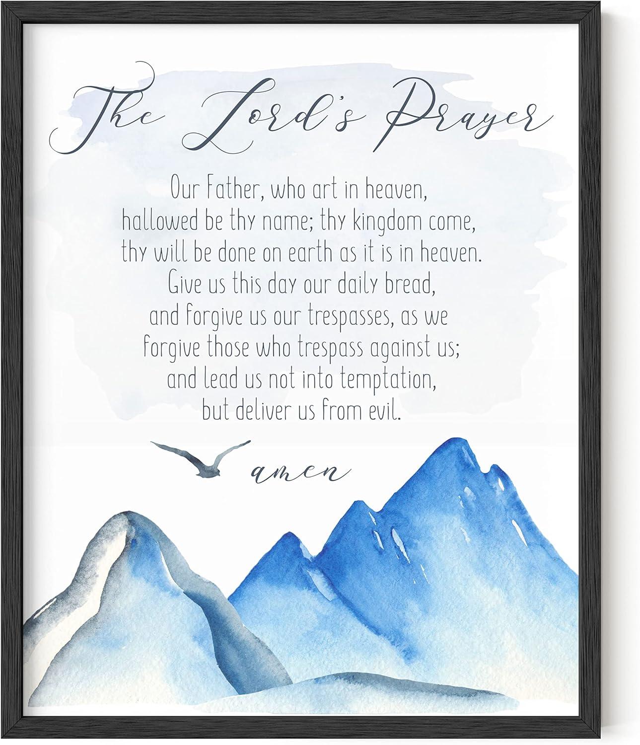 imageHAUS AND HUES Bible Verse Wall Art  Christian Motivational Posters The Lords Prayer Wall Decor Bible Verse Wall Art Bible Quotes Frameable Our Father Prayer Wall Decor Black Frame 12x16The Lords Prayer