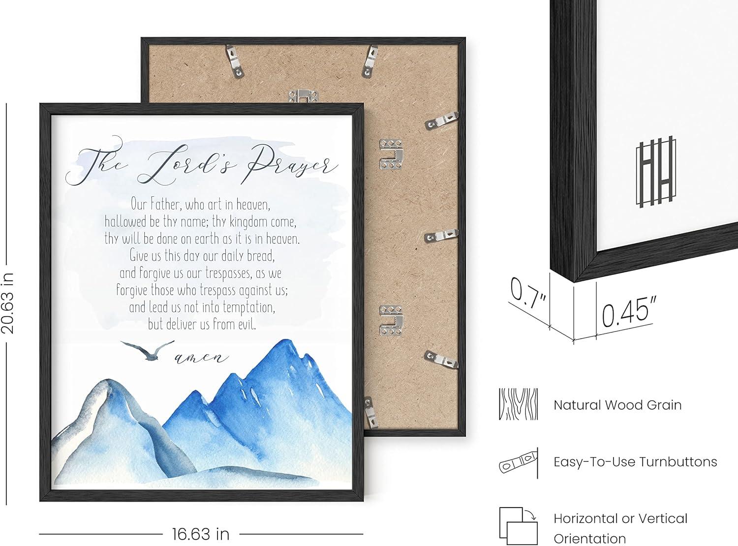 imageHAUS AND HUES Bible Verse Wall Art  Christian Motivational Posters The Lords Prayer Wall Decor Bible Verse Wall Art Bible Quotes Frameable Our Father Prayer Wall Decor Beige Frame 16x20The Lords Prayer