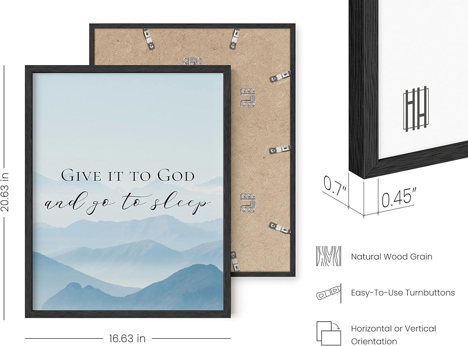 imageHAUS AND HUES Bible Verse Wall Art  Christian Motivational Posters The Lords Prayer Wall Decor Bible Verse Wall Art Bible Quotes Frameable Our Father Prayer Wall Decor Black Frame 12x16Give It to God