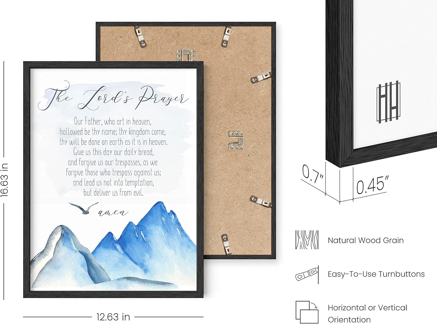imageHAUS AND HUES Bible Verse Wall Art  Christian Motivational Posters The Lords Prayer Wall Decor Bible Verse Wall Art Bible Quotes Frameable Our Father Prayer Wall Decor Beige Frame 16x20The Lords Prayer