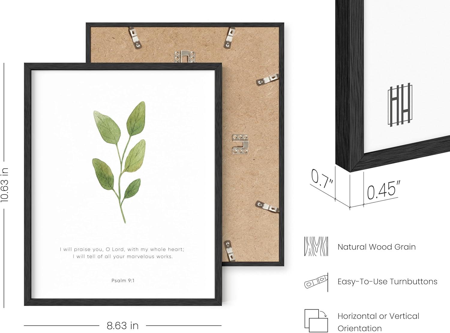 imageHAUS AND HUES Bible Verses Wall Decor  Set of 6 Christian Scripture Art Prints Inspirational Bible Verses Wall Decor Psalms Wall Art Black Frame 11x14Black Framed