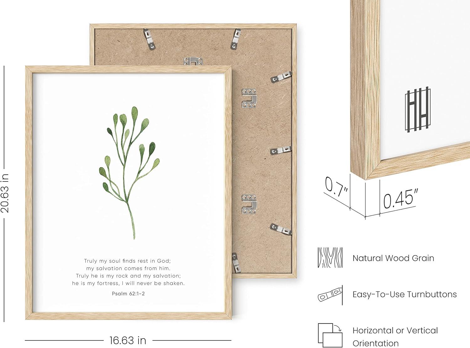 imageHAUS AND HUES Bible Verses Wall Decor  Set of 6 Christian Scripture Art Prints Inspirational Bible Verses Wall Decor Psalms Wall Art Black Frame 11x14Beige Framed