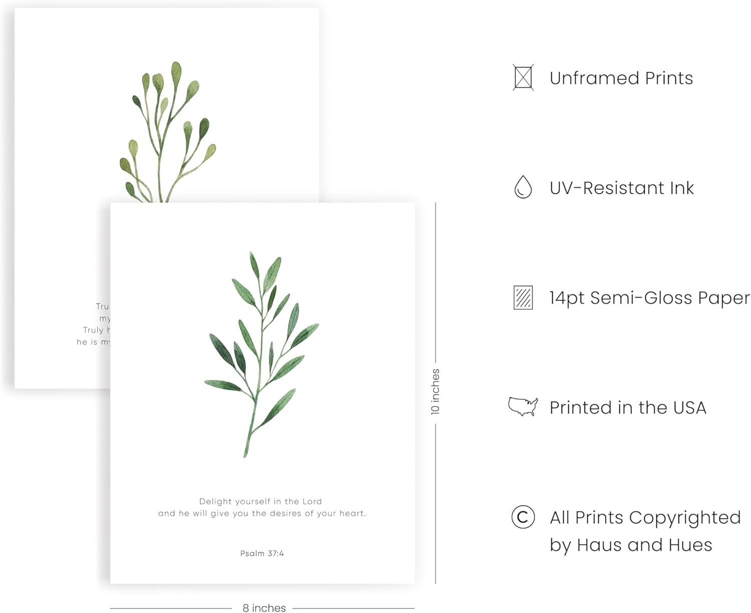 imageHAUS AND HUES Bible Verses Wall Decor  Set of 6 Christian Scripture Art Prints Inspirational Bible Verses Wall Decor Psalms Wall Art Black Frame 11x14Unframed