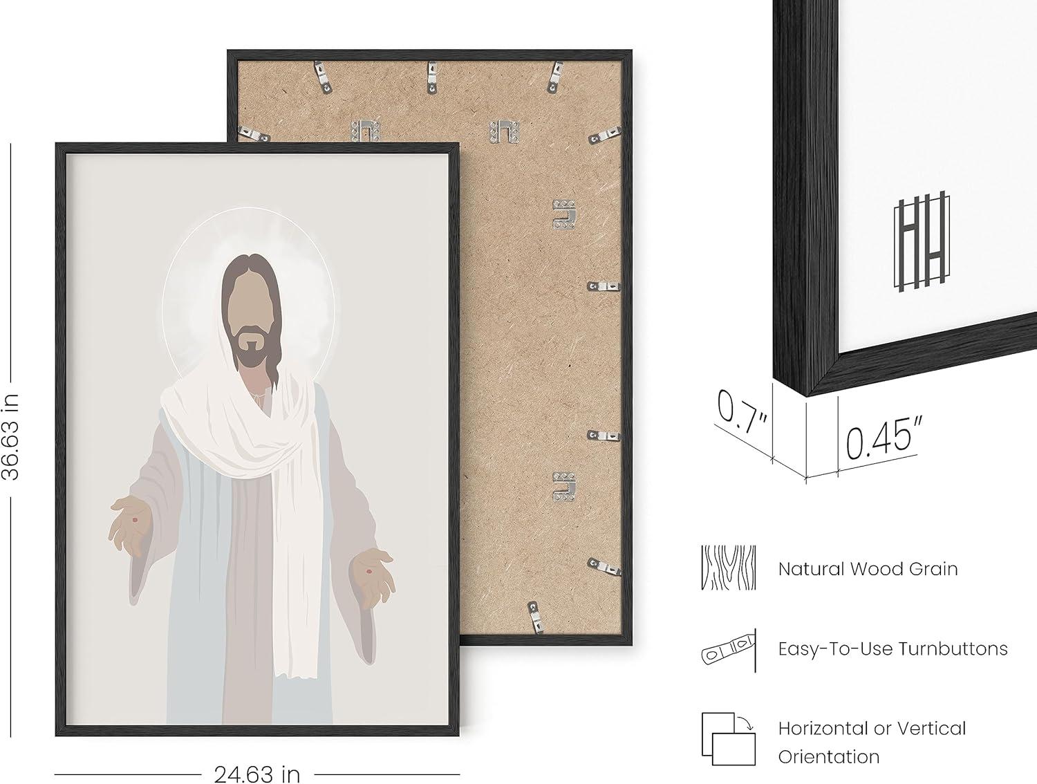 imageHAUS AND HUES Books of The Bible Poster  Bible Verses Wall Decor Scripture Wall Art Bible Gifts Poster Christian Wall Print Framed Beige 24quotx36quotJesus