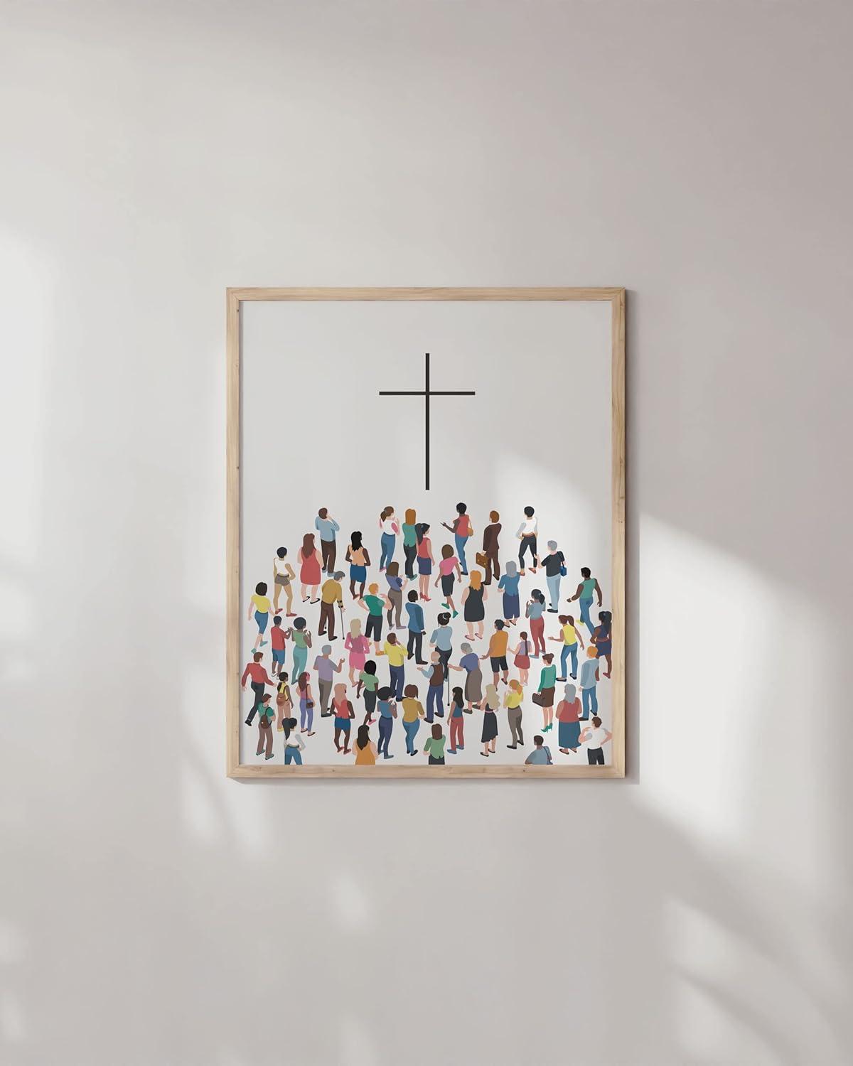 imageHAUS AND HUES Books of The Bible Posters for Classroom  Christian Wall Decor Bible Verses Wall Decor Framed Religious Wall Art Christian Gifts Bible Gifts for Women Framed Black 12x16The Cross