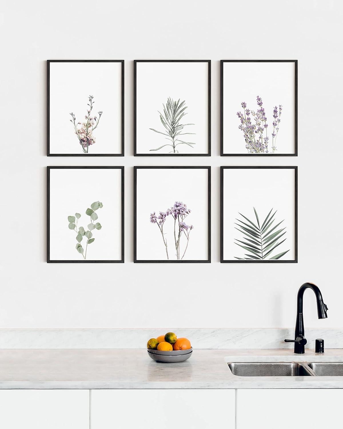 imageHAUS AND HUES Floral ampamp Plant Posters  Set of 6 Botanical Prints Flower ampamp Plant Wall Art Botanical Decor Unframed 16x20Lavender
