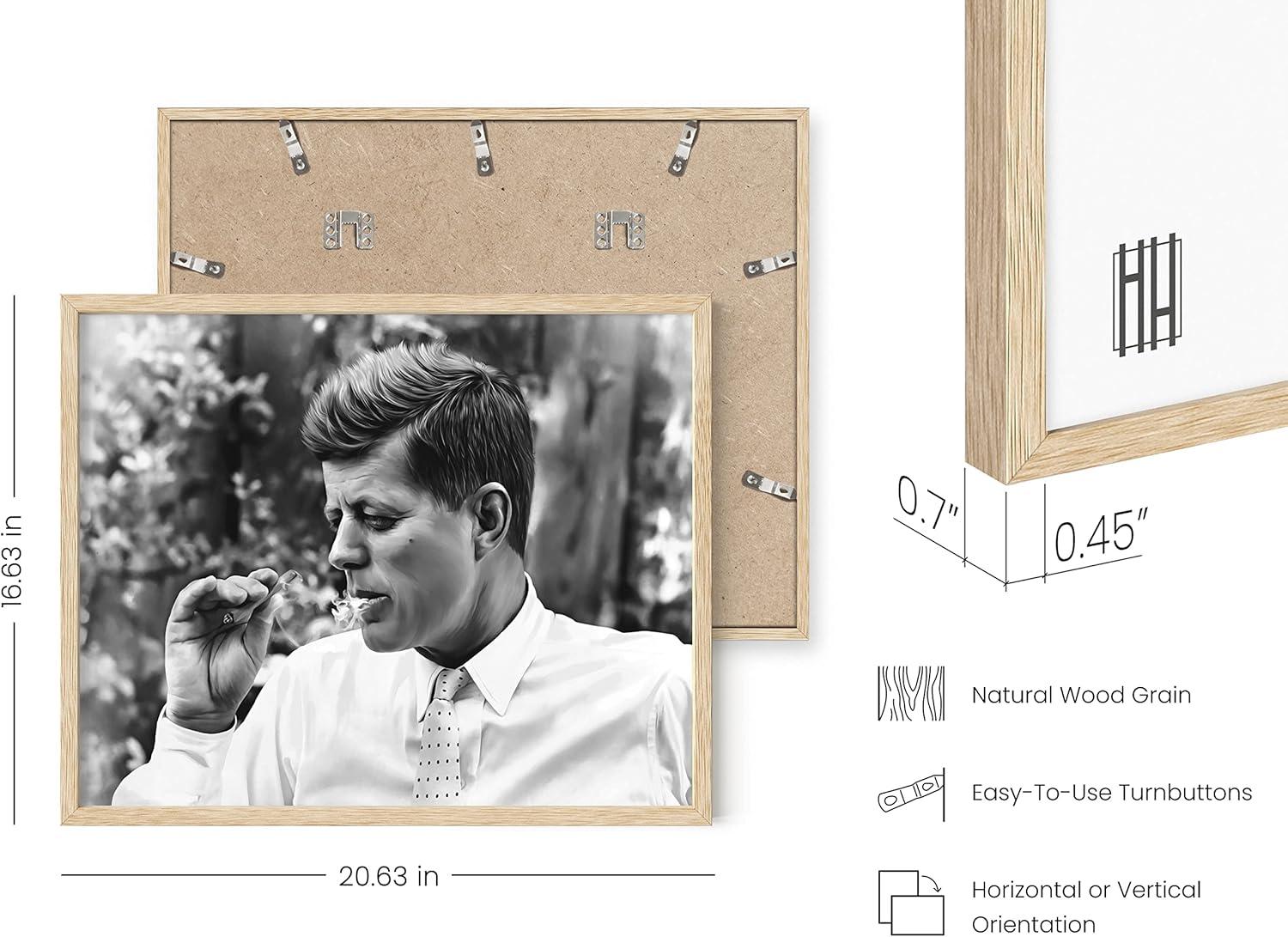 imageHAUS AND HUES Muhammad Ali Posters  Muhammad Ali Canvas Wall Art in Ring Boxing Prints Sports and Gym Artwork Black History Pictures for Wall Sport Posters for Man Cave Beige Framed 16x20Jfk