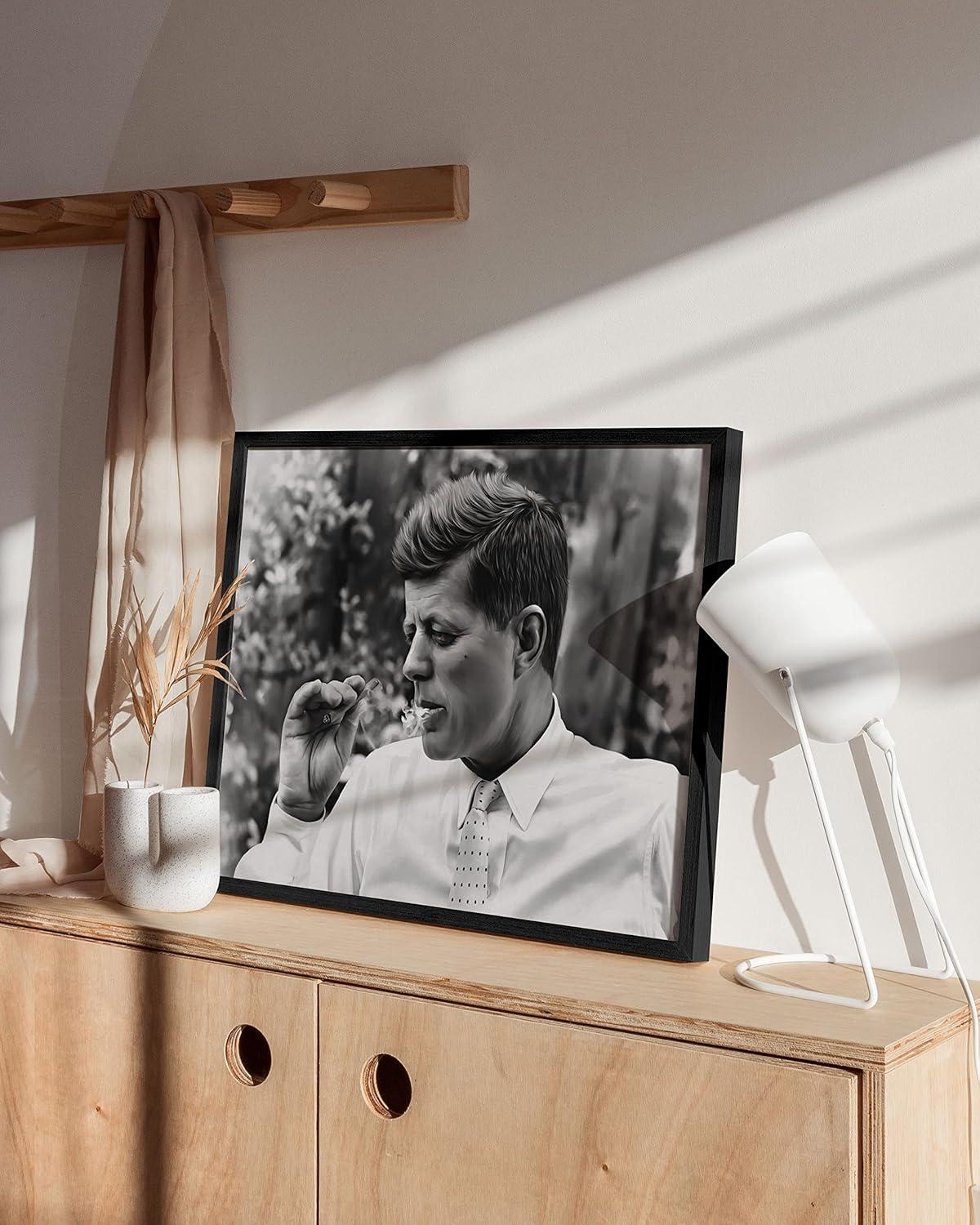 imageHAUS AND HUES Muhammad Ali Posters  Muhammad Ali Canvas Wall Art in Ring Boxing Prints Sports and Gym Artwork Black History Pictures for Wall Sport Posters for Man Cave Beige Framed 16x20Jfk