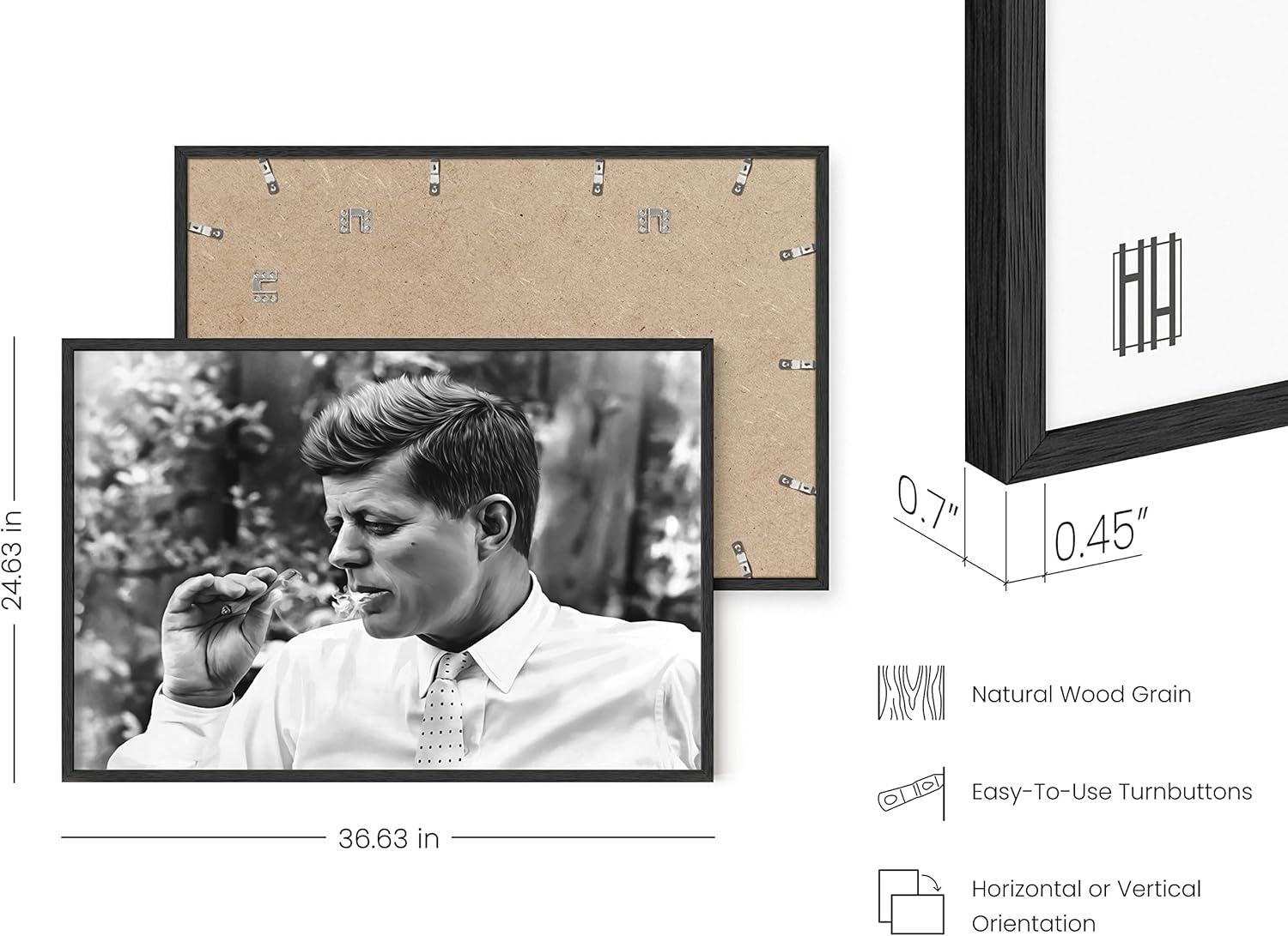 imageHAUS AND HUES Muhammad Ali Posters  Muhammad Ali Canvas Wall Art in Ring Boxing Prints Sports and Gym Artwork Black History Pictures for Wall Sport Posters for Man Cave Black Frame 12x16Jfk