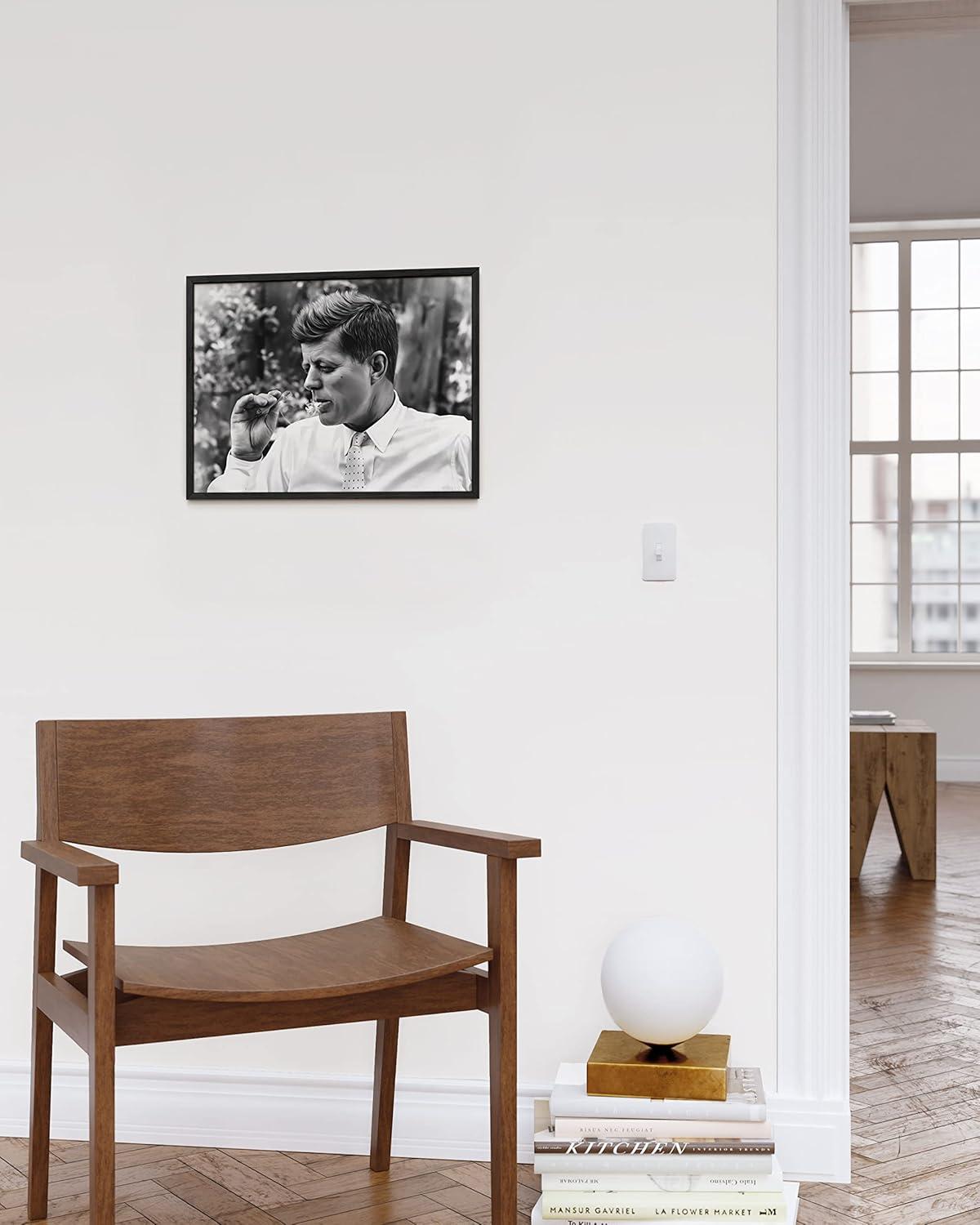 imageHAUS AND HUES Muhammad Ali Posters  Muhammad Ali Canvas Wall Art in Ring Boxing Prints Sports and Gym Artwork Black History Pictures for Wall Sport Posters for Man Cave Beige Framed 16x20Jfk
