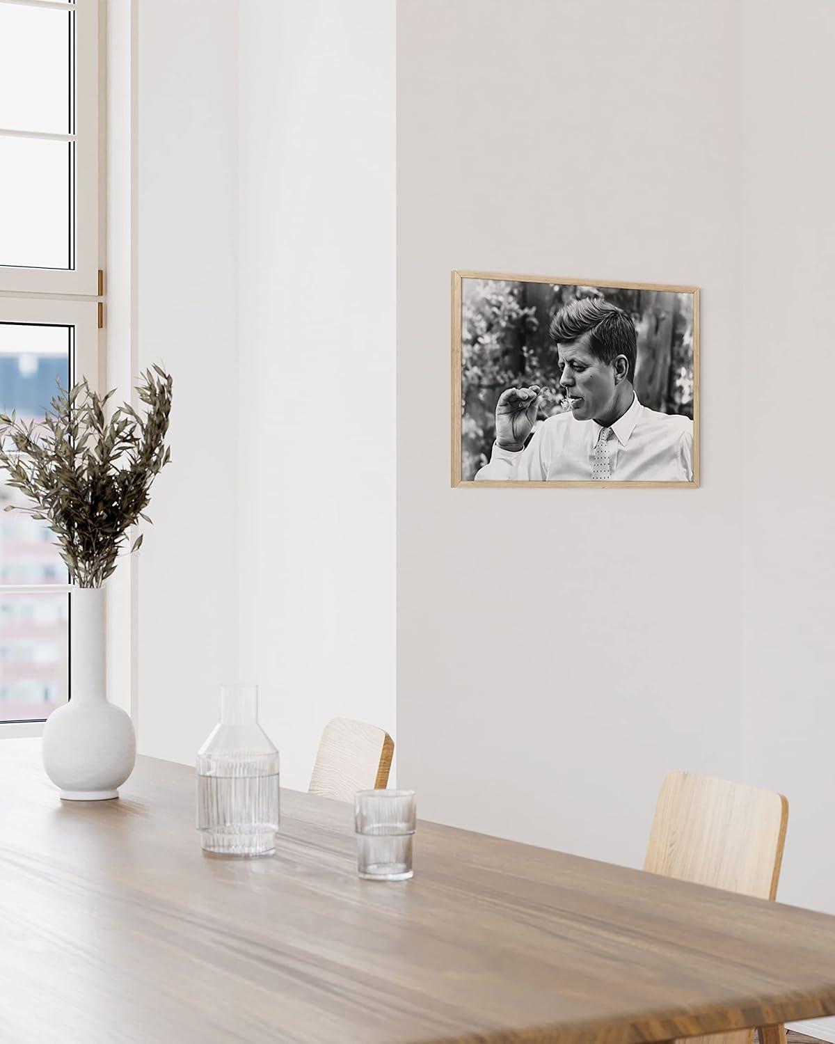 imageHAUS AND HUES Muhammad Ali Posters  Muhammad Ali Canvas Wall Art in Ring Boxing Prints Sports and Gym Artwork Black History Pictures for Wall Sport Posters for Man Cave Beige Framed 16x20Jfk