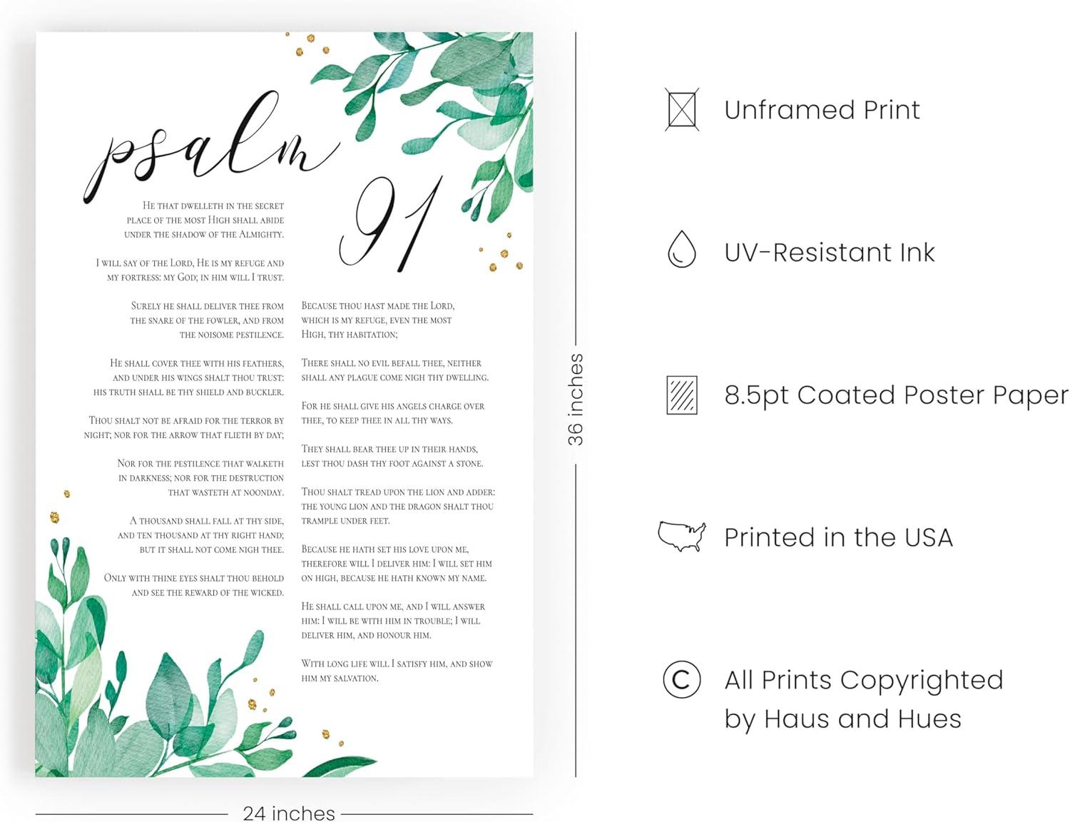 imageHAUS AND HUES Religious Wall Quotes Art Print  Christian Wall Art Posters Give It to God and Go to Sleep Sign Inspirational Quotes Wall Art for Office Scripture Wall Art Prints Unframed 16x20Psalm 91