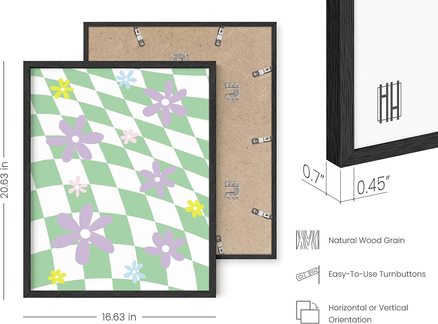 imageHAUS AND HUES Sage Green Wall Decor Aesthetic Green Posters for Bedroom Dark Green Room Art Dorm Wall Decor Beige Framed 24quot x 36quotGreen Checkerboard