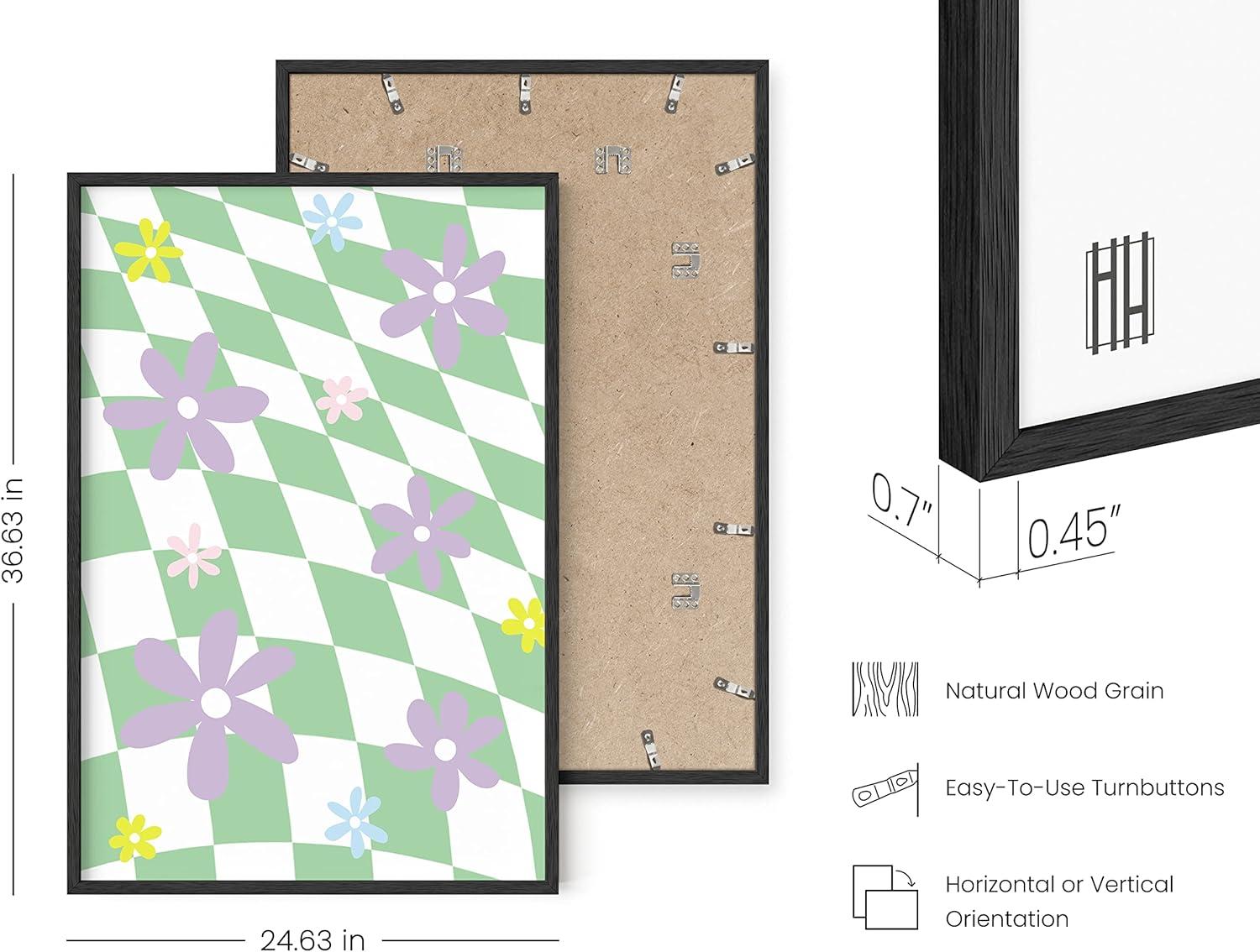 imageHAUS AND HUES Sage Green Wall Decor Aesthetic Green Posters for Bedroom Dark Green Room Art Dorm Wall Decor Beige Framed 24quot x 36quotGreen Checkerboard