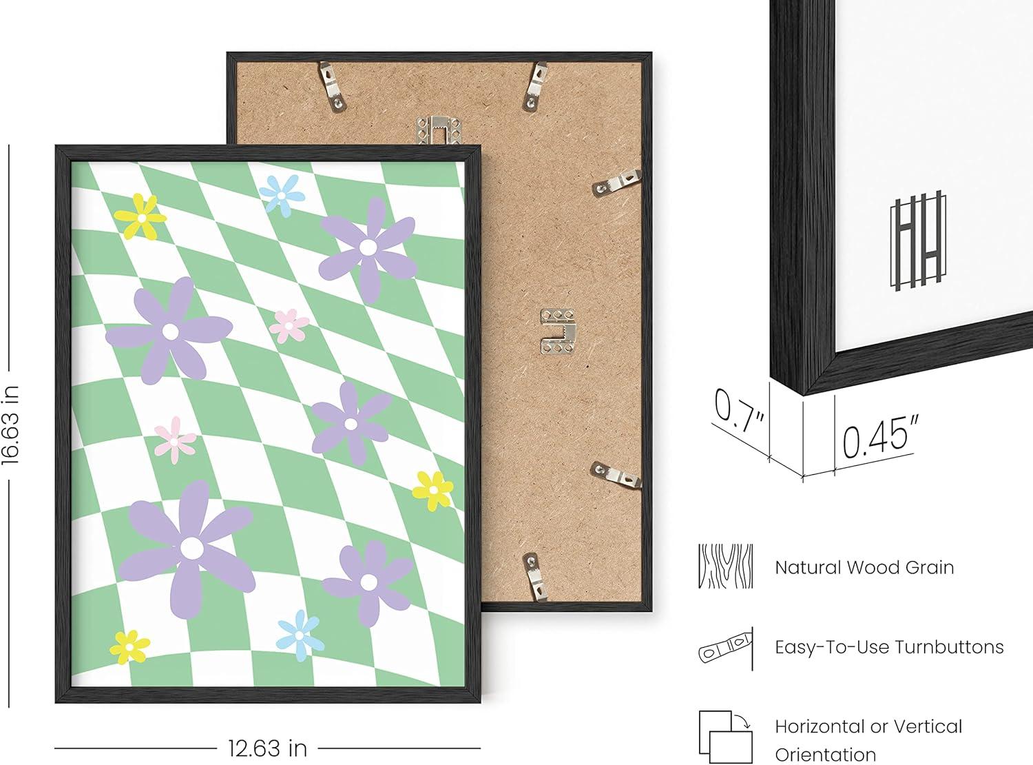 imageHAUS AND HUES Sage Green Wall Decor Aesthetic Green Posters for Bedroom Dark Green Room Art Dorm Wall Decor Beige Framed 24quot x 36quotGreen Checkerboard