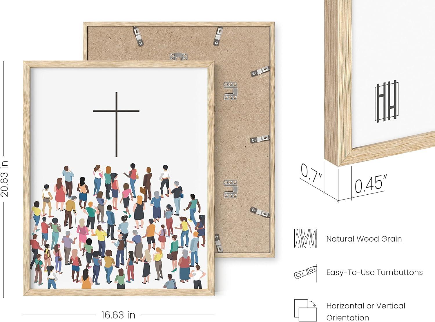 imageHAUS AND HUES Serenity Prayer Artwork  God Grant Me The Serenity Wall Decor Bible Verse Art Religious Gifts for Women Unframed 16x20The Cross