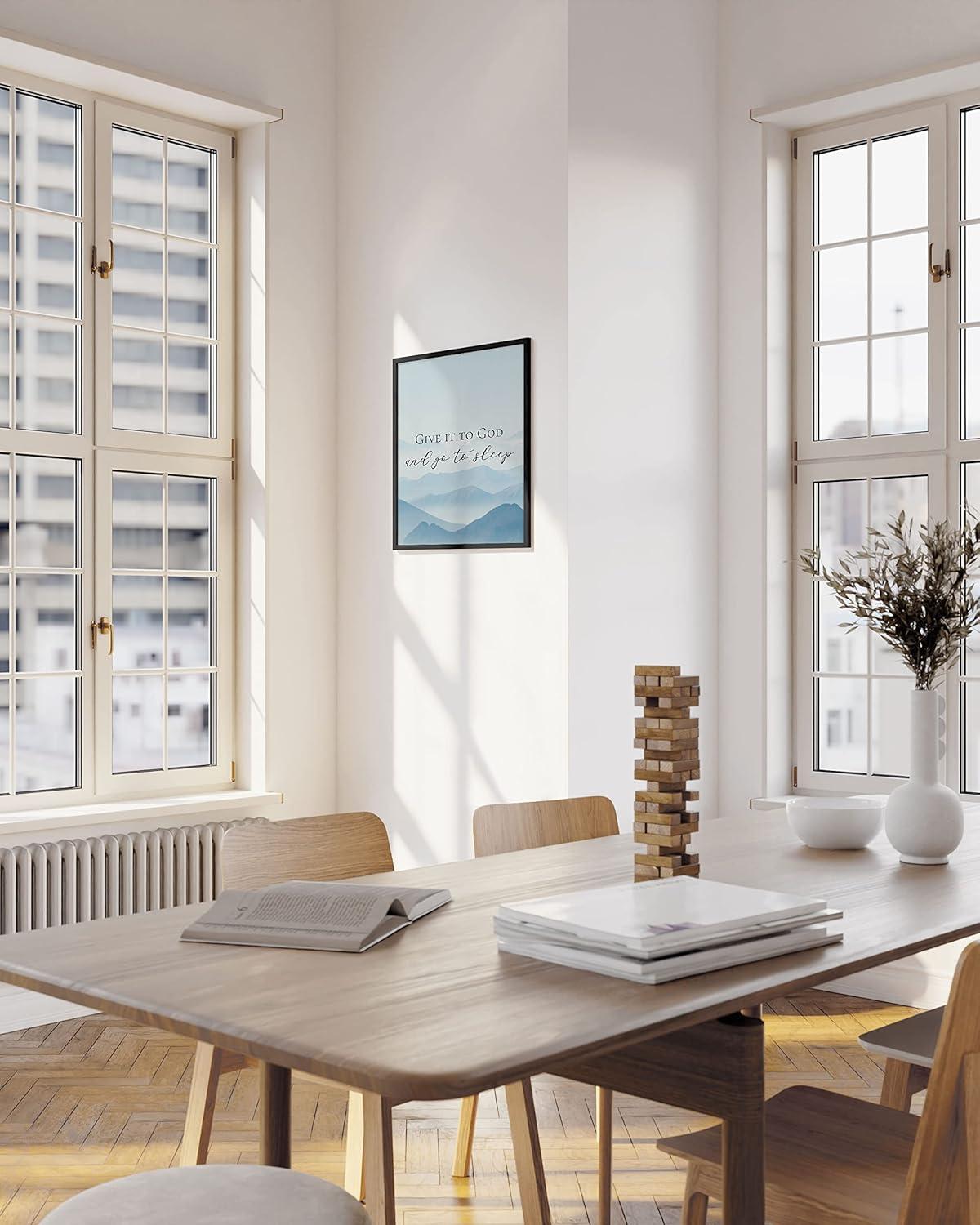 imageHAUS AND HUES The Cross of Jesus Christ Wall Poster  Religious Print for Kids Spiritual Pictures Christian Painting Biblical Art Framed Black 24quotx36quotGive It to God