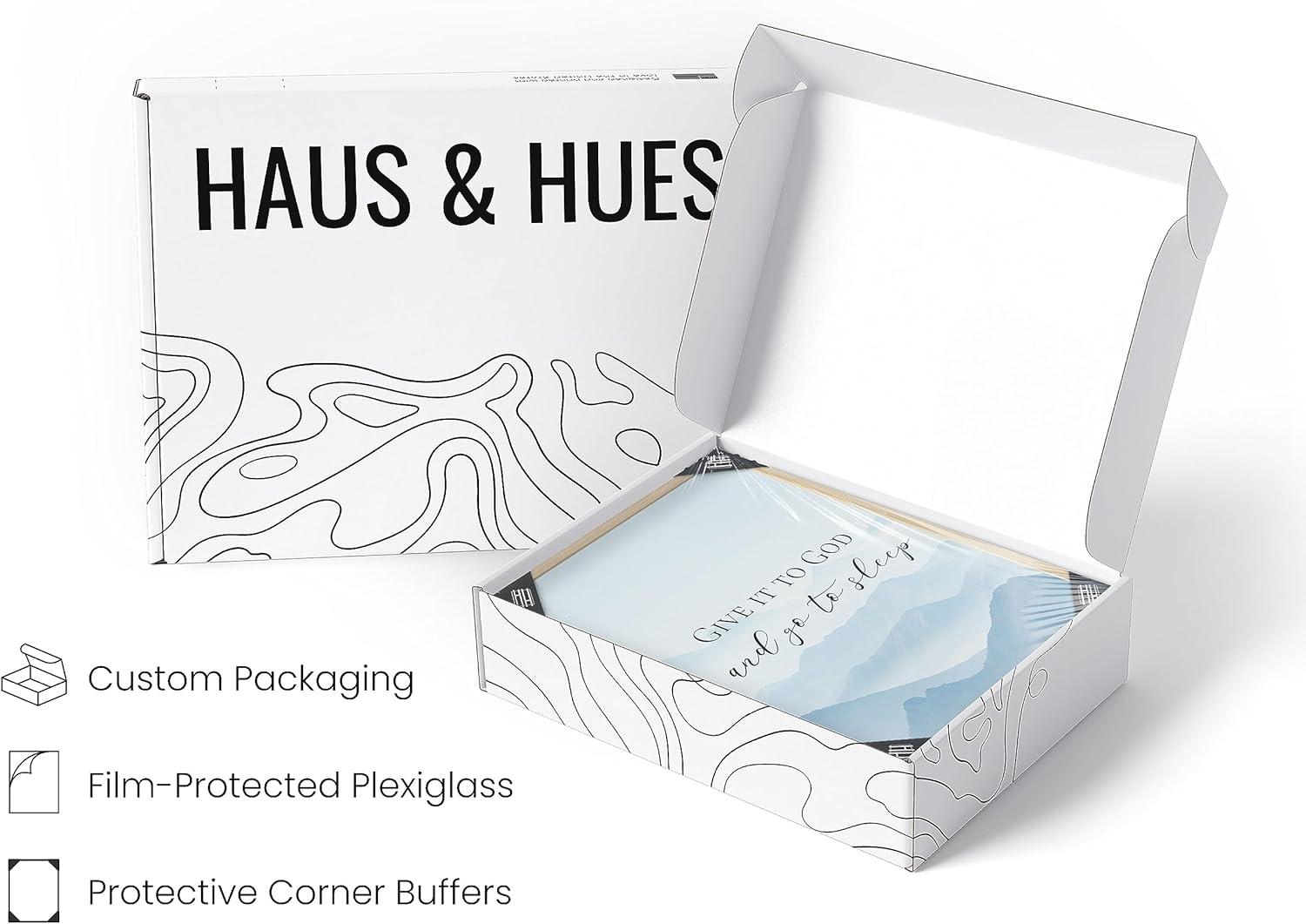 imageHAUS AND HUES The Cross of Jesus Christ Wall Poster  Religious Print for Kids Spiritual Pictures Christian Painting Biblical Art Framed Black 24quotx36quotGive It to God