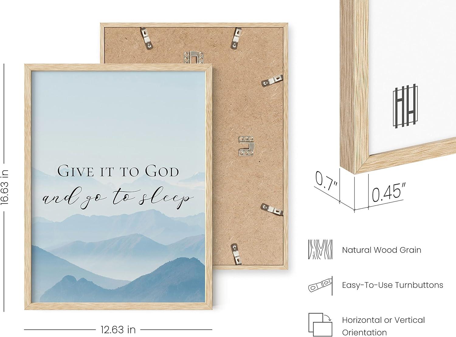 imageHAUS AND HUES The Cross of Jesus Christ Wall Poster  Religious Print for Kids Spiritual Pictures Christian Painting Biblical Art Framed Black 24quotx36quotGive It to God