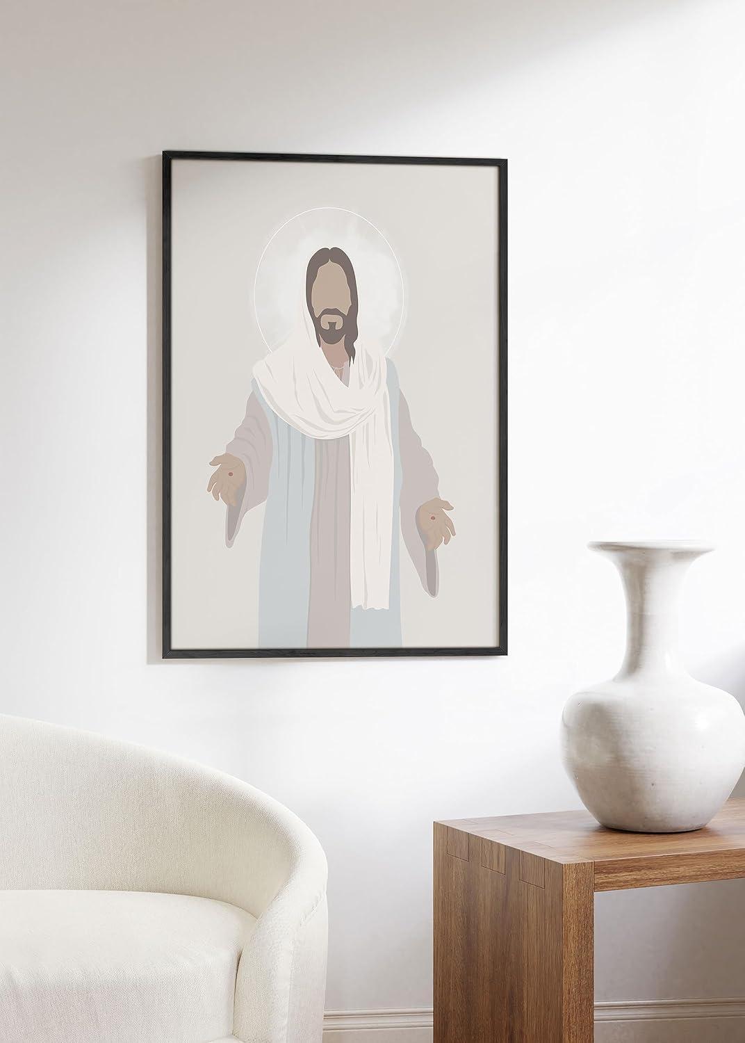 imageHAUS AND HUES The Lords Prayer Artwork  Christians Poster Religious Wall Picture Biblical Kids Prayer Poster Religious Christian Wall Art for Classroom Unframed 16x20Jesus