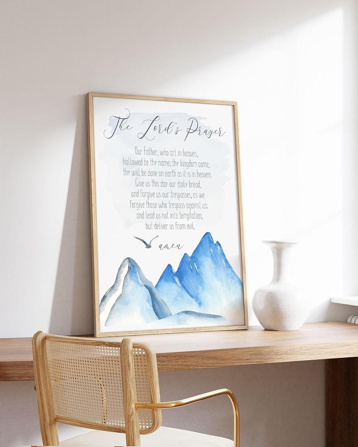 imageHAUS AND HUES The Lords Prayer Artwork  Christians Poster Religious Wall Picture Biblical Kids Prayer Poster Religious Christian Wall Art for Classroom Unframed 16x20The Lords Prayer