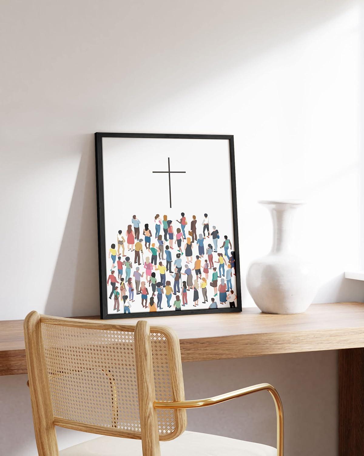 imageHAUS AND HUES The Lords Prayer Artwork  Christians Poster Religious Wall Picture Biblical Kids Prayer Poster Religious Christian Wall Art for Classroom Unframed 16x20The Cross