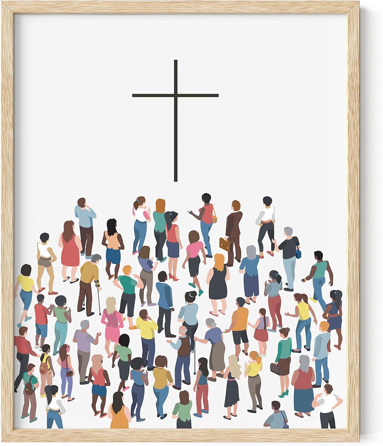 imageHAUS AND HUES The Lords Prayer Artwork  Christians Poster Religious Wall Picture Biblical Kids Prayer Poster Religious Christian Wall Art for Classroom Unframed 16x20The Cross