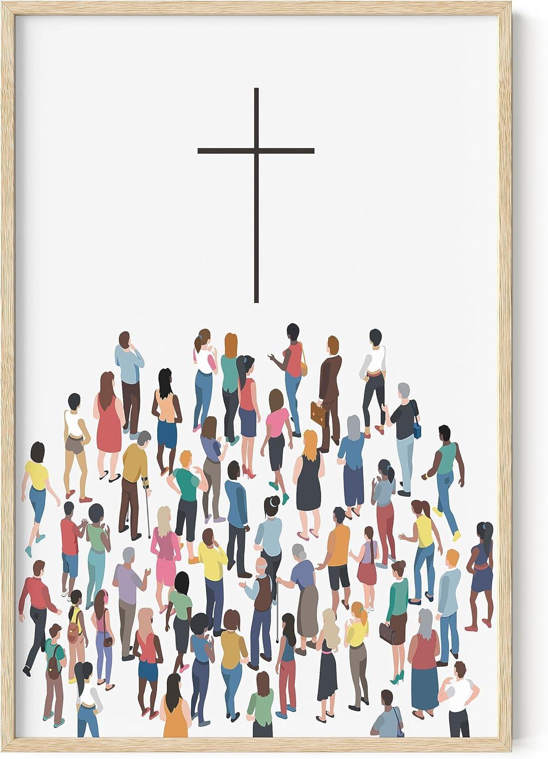 imageHAUS AND HUES The Lords Prayer Artwork  Christians Poster Religious Wall Picture Biblical Kids Prayer Poster Religious Christian Wall Art for Classroom Unframed 16x20The Cross