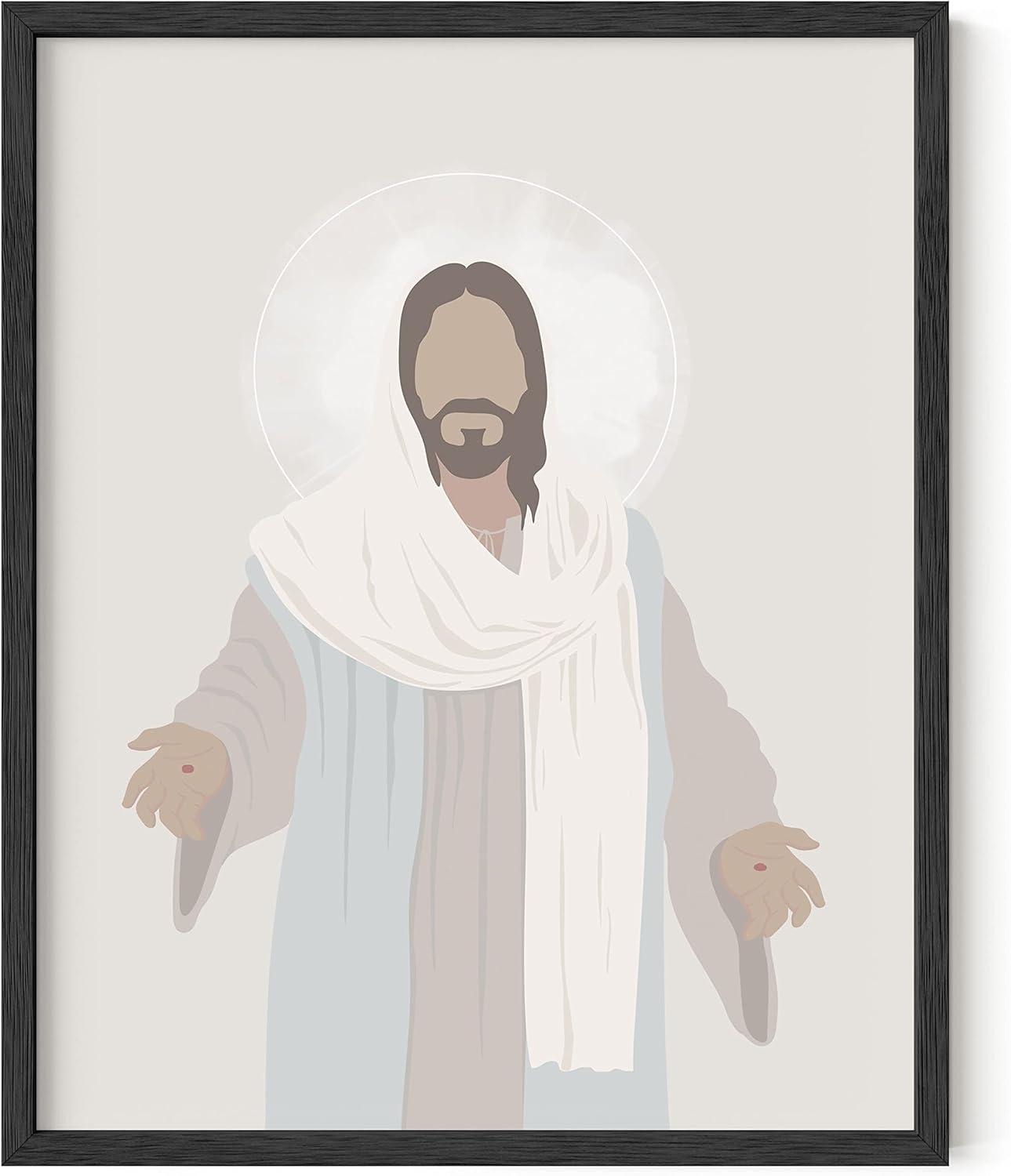 imageHAUS AND HUES The Lords Prayer Artwork  Christians Poster Religious Wall Picture Biblical Kids Prayer Poster Religious Christian Wall Art for Classroom Unframed 16x20Jesus