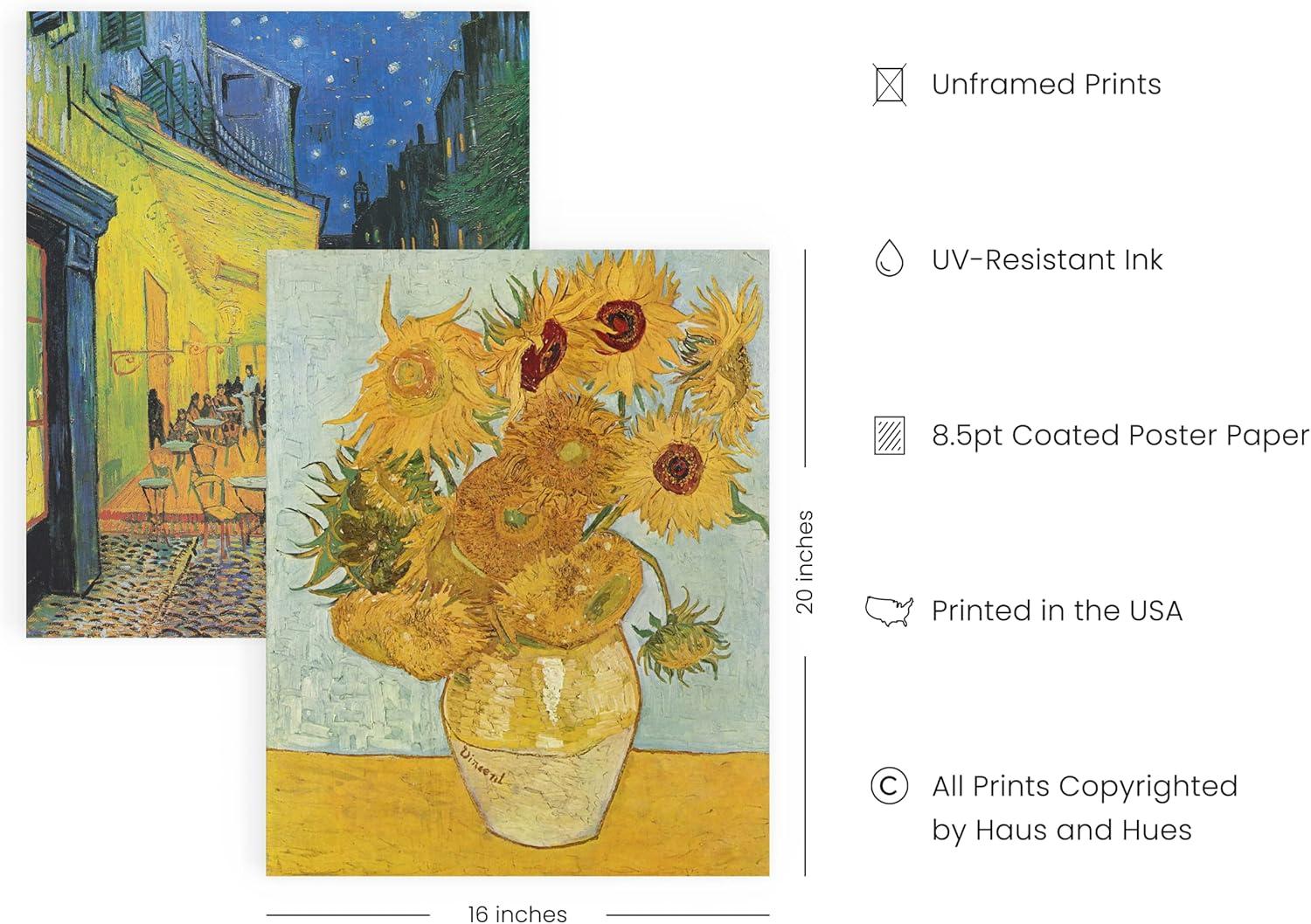 imageHAUS AND HUES Van Gogh Poster  Fine Art Painting of Famous Artwork 8quotx10quotVan Gogh
