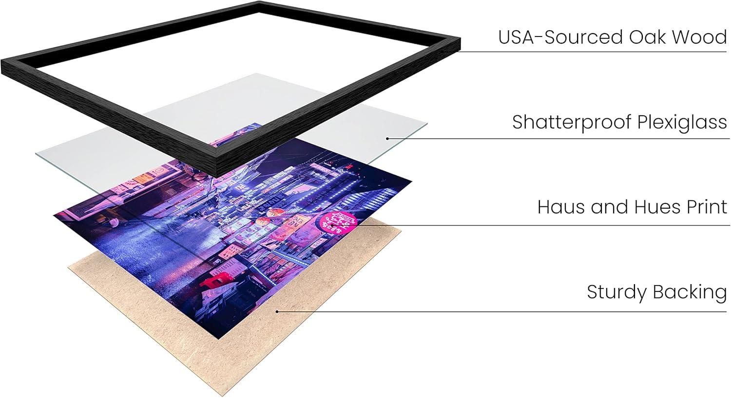 imageRipGrip Tokyo Neon Wall Art Posters  Dorm Room Decorations Cool Posters for Teens Dope Picture Sets Black Frame 12x16Seoul
