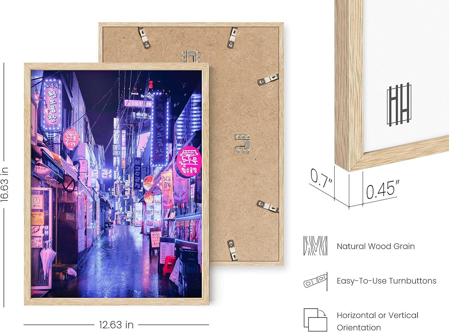 imageRipGrip Tokyo Neon Wall Art Posters  Dorm Room Decorations Cool Posters for Teens Dope Picture Sets Black Frame 12x16Seoul
