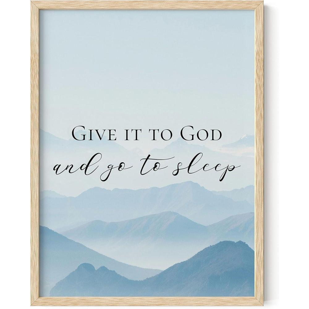 imageHAUS AND HUES Bible Verse Wall Art  Christian Motivational Posters The Lords Prayer Wall Decor Bible Verse Wall Art Bible Quotes Frameable Our Father Prayer Wall Decor Black Frame 12x16Give It to God