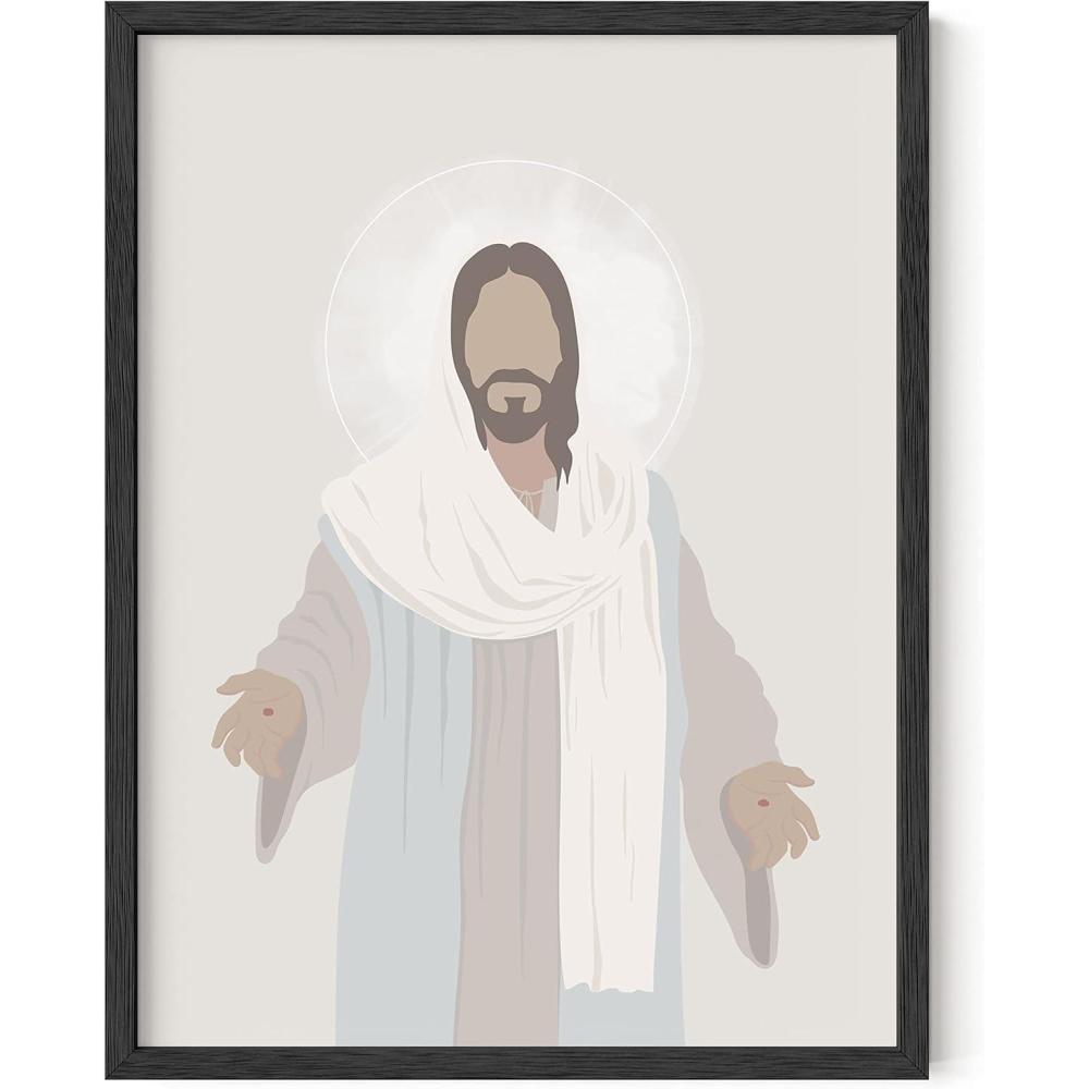 imageHAUS AND HUES The Lords Prayer Artwork  Christians Poster Religious Wall Picture Biblical Kids Prayer Poster Religious Christian Wall Art for Classroom Unframed 16x20Jesus