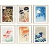 imageHAUS AND HUES Leaf Prints  Set of 6 Botanical Art Prints Eucalyptus Leaves Wall Decor Plant ampamp Botanical Wall Art Beige Frame 16x20Vintage Japanese Set