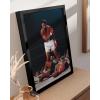 imageHAUS AND HUES Muhammad Ali Posters  Muhammad Ali Canvas Wall Art in Ring Boxing Prints Sports and Gym Artwork Black History Pictures for Wall Sport Posters for Man Cave Beige Framed 16x20Ali Ring