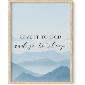 imageHAUS AND HUES Bible Verse Wall Art  Christian Motivational Posters The Lords Prayer Wall Decor Bible Verse Wall Art Bible Quotes Frameable Our Father Prayer Wall Decor Beige Frame 16x20Give It to God